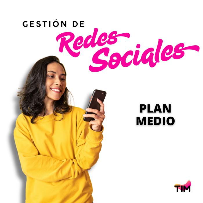 Gestión de Redes Sociales Empresa  Plan Medio